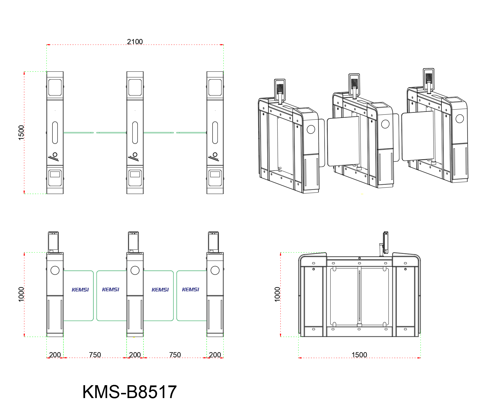 Cinema Entrance Ticket Checking System Swing Gate Turnstile