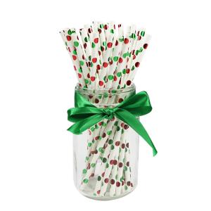 Wholesale Custom Bendable Drinking Biodegradable Paper Straws Green Gold Foil Color from china suppliers
