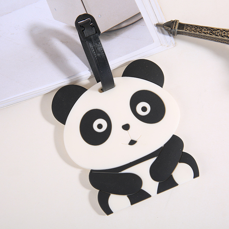 2-Pack Cute Silicone Luggage Tag With Name ID Card for Suitcases Non-Toxic Customized Welcome