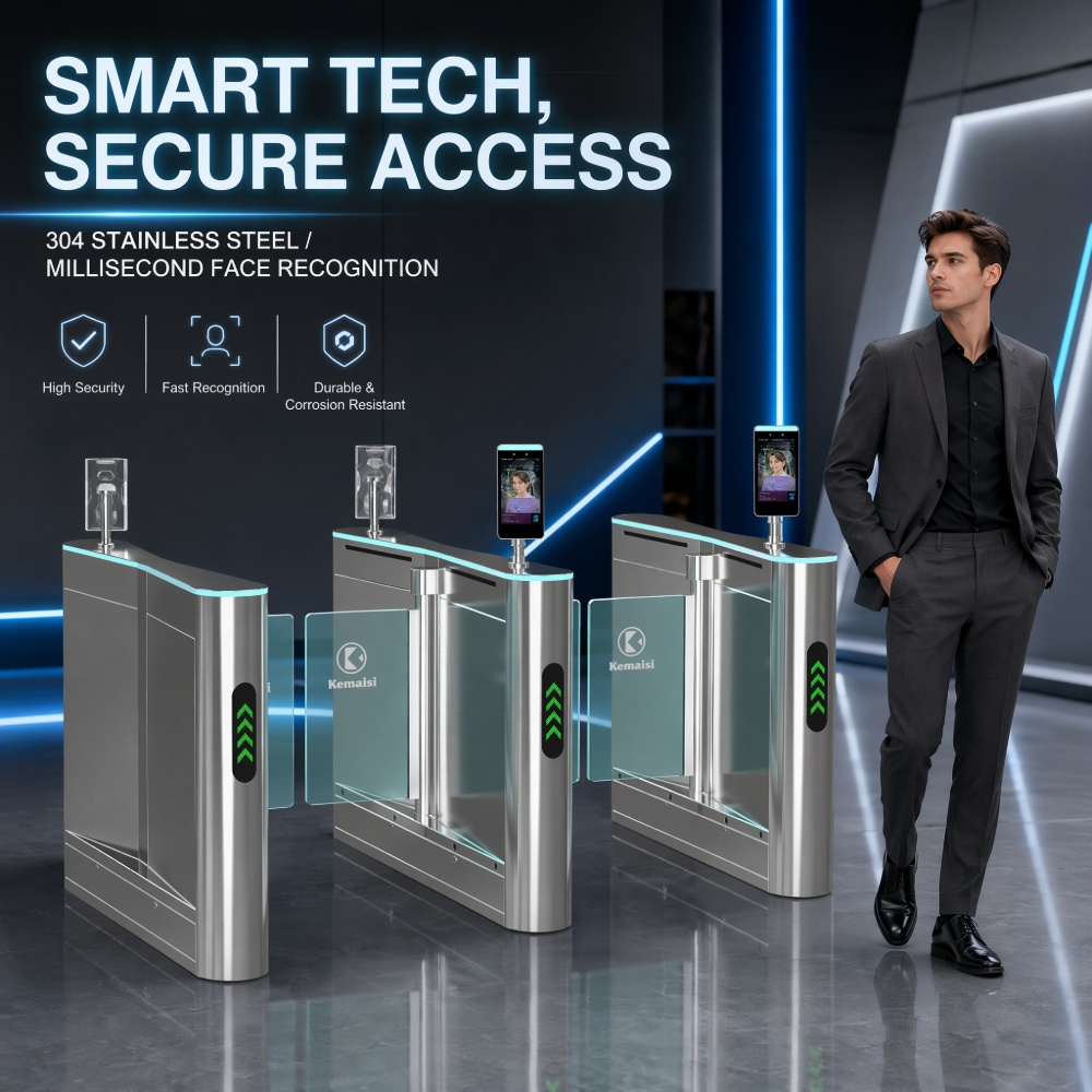 Office Building Facial Recognition Swing Gate Turnstile