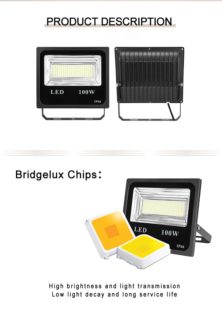High Temperature Resistant 80lm/W 200w 100w outdoor LED Flood Light Ip65