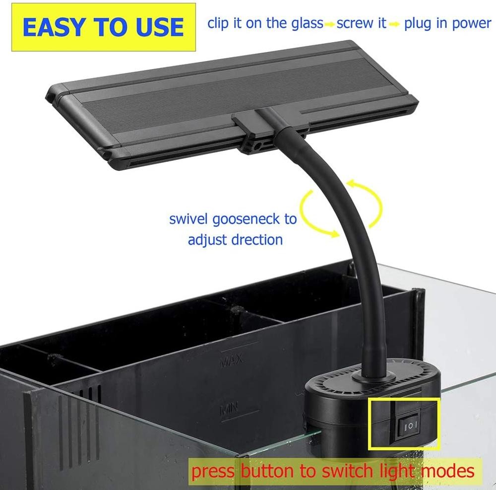 21W Gooseneck Clamp Aquarium Fluorescent Light 30 Gallon Tank