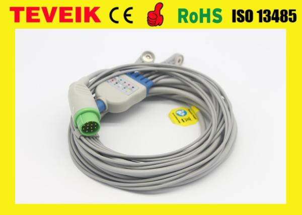 Medical Manufacturer Reusable Biolight 5leads Round 12pin ECG Cable For A8/A6