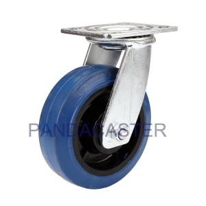 Wholesale 6 Inch Heavy Duty Swivel Casters , Blue Super Elastic Rubber Wheels from china suppliers
