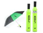 Green Wine Bottle Shaped Foldable Umbrella 35cm Folded Length Strong Steel Frame