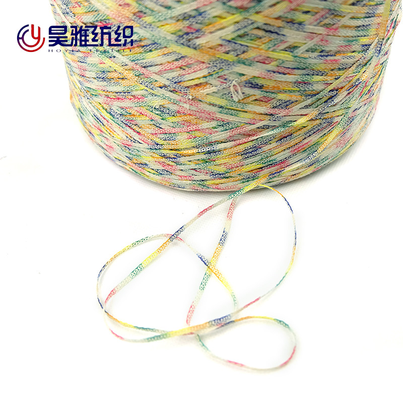 1/3.9NM Blending Friendly Skin Soft Tape Yarn For Hand Woven Blanket Sofa Cushion