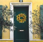 35-42cm Sunflower Wreath Artificial Leaf Plant Waterproof