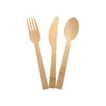 6.7" Heavy Duty Biodegradable Cutlery Set Bamboo Compostable