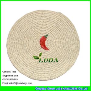 Wholesale LUDA embroidery placemat hand crocheted paper straw round table mat from china suppliers
