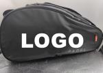 Large Capacity Sports Padel Racket Bag , Black Tennis Racket Bag With Shoe