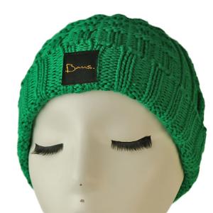 China High quality unisex customize logo green winter knitted  hats caps for fashion on sale