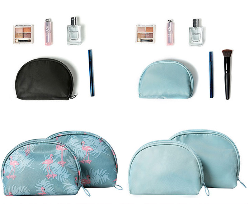 Small Nylon Travel Flamingo Toiletries Cosmetic Bag