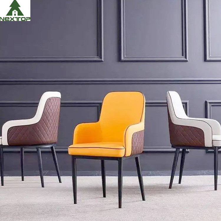 Customized Long Lasting Luxury Hotel Furniture Reception Leather Chairs