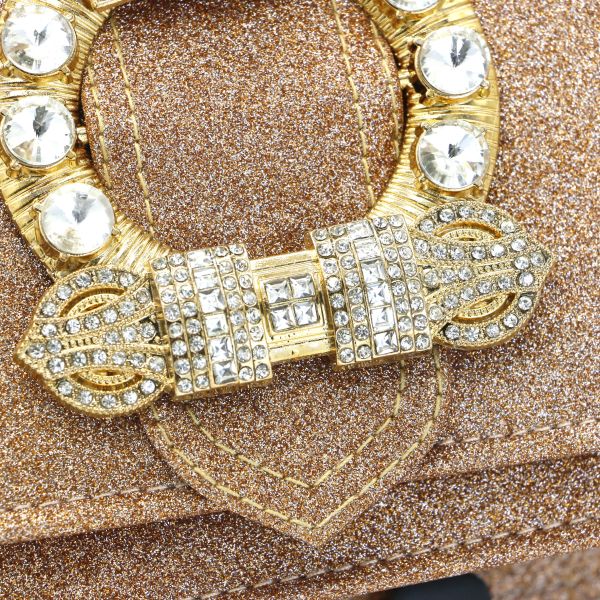 Inlaid Diamond Artificial Leather Handbags , Women Evening Clutch 19×12×5cm