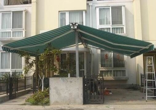 Strong double side retractable awning,free standing awnings, awning with rain channel