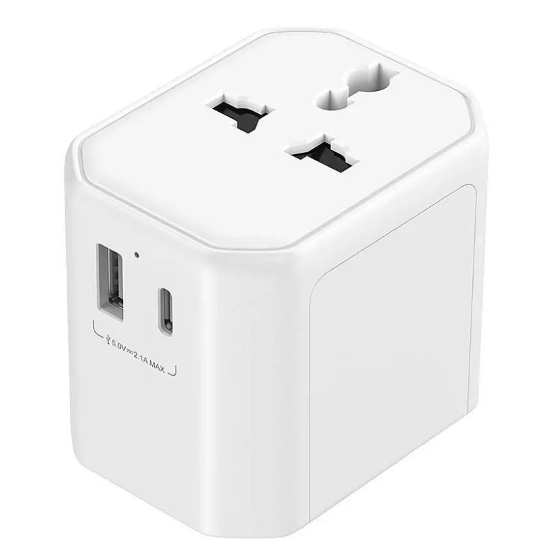 Black Electrical Plug Fast Charging Travel Adapter Full Copper With Nickel Plating