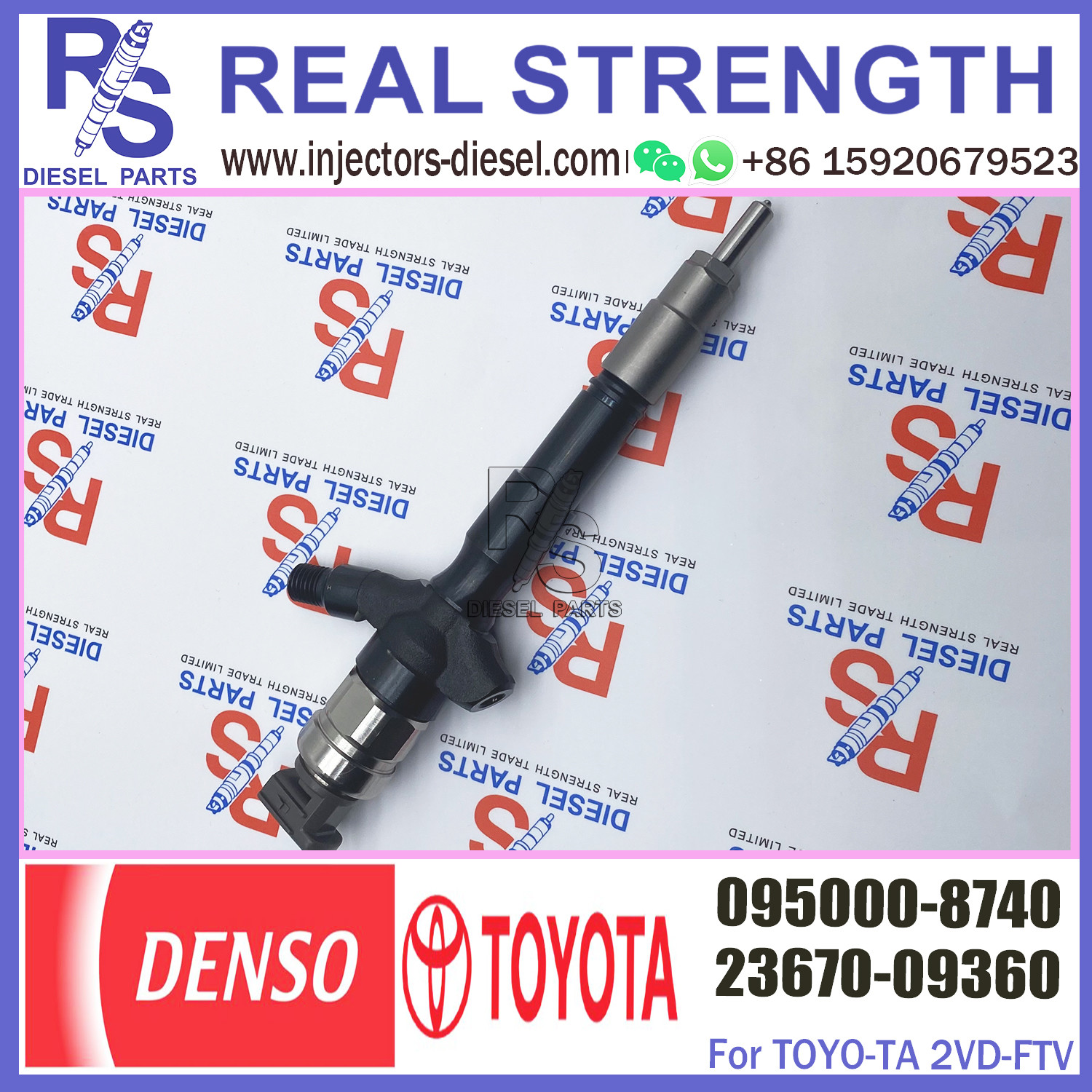 095000-8740 Diesel Engine Spares / Common Rail Inyectores For Toyota 2KD Hilux